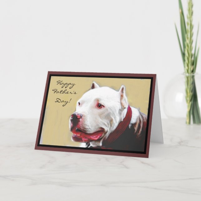 Carte de voeux Happy Fête des pères Pit Bull (Devant)