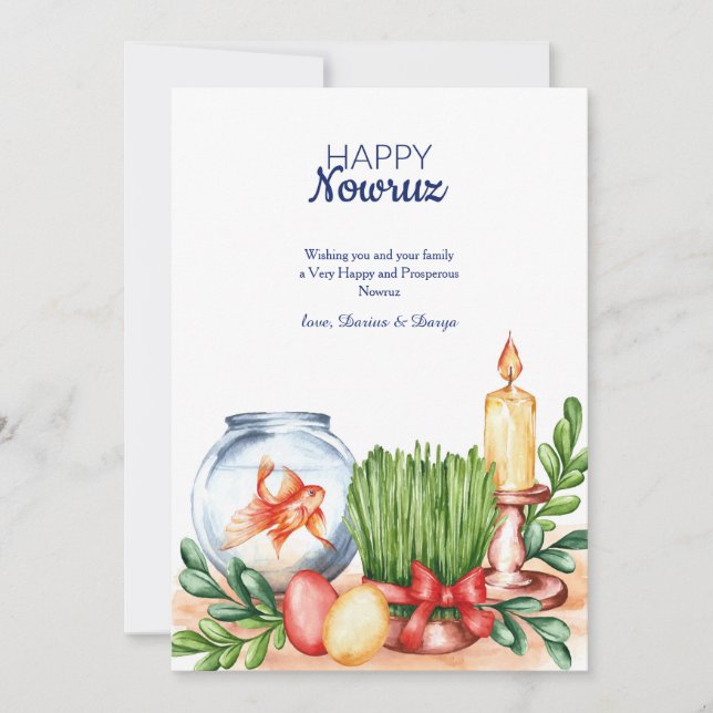 Carte de vœux Happy Nowruz Bowl à poissons (Devant)