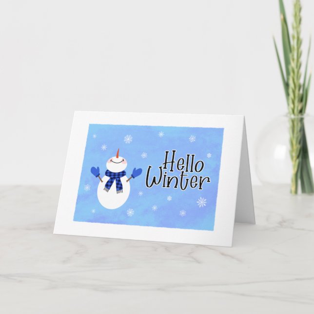 Carte de voeux Happy Winter Solstice Snowman (Devant)