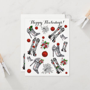 Carte de voeux haute talon Stiletto Noël Chaussure