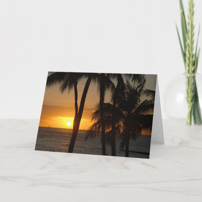 Carte de voeux Hawaiian Sunset vierge (Devant)