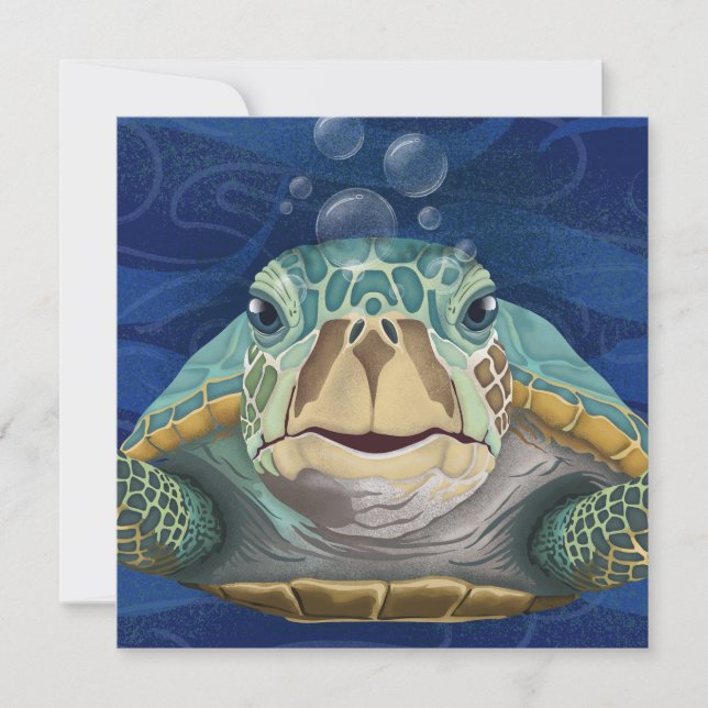 Carte de vœux Hello Turtle (Devant)