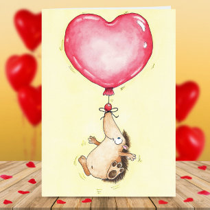 Carte de vœux HÉRISSON BALLOON par Nicole Janes