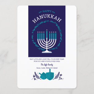 Carte de voeux heureuse de Hanoukka