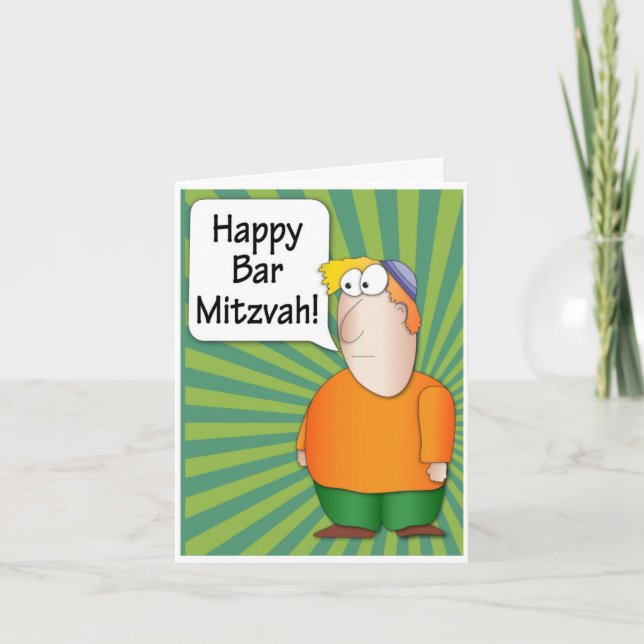 Carte de voeux heureuse de Mitzvah de barre - (Devant)