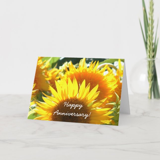 Carte de voeux heureuse de tournesol (Devant)