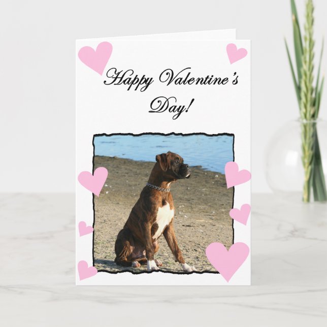 Carte de voeux Heureuse Sainte-Valentin Boxer Dog (Devant)