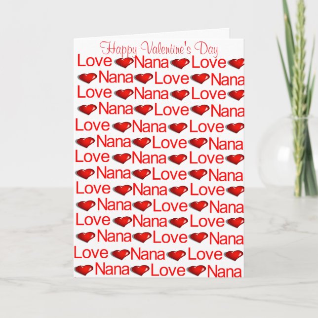 Carte de voeux Heureuse Sainte-Valentin Nana Red H (Devant)