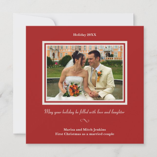 Carte de voeux Holly rouge de Noël (Devant)