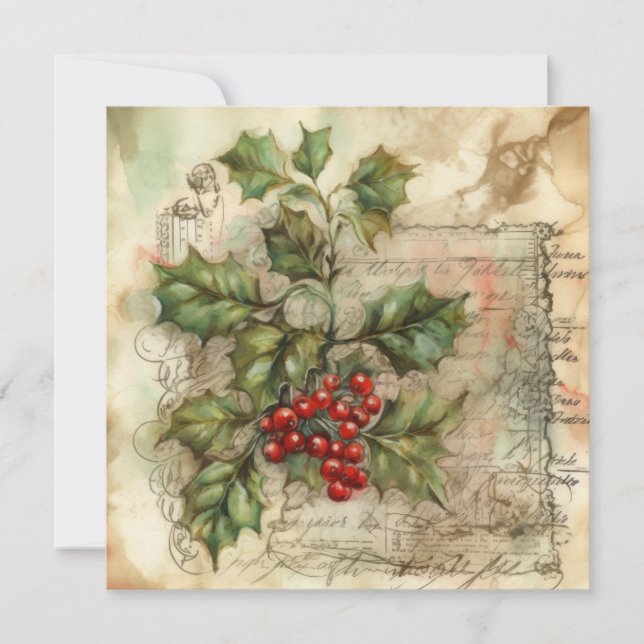 Carte de voeux Holly Shabby (Devant)
