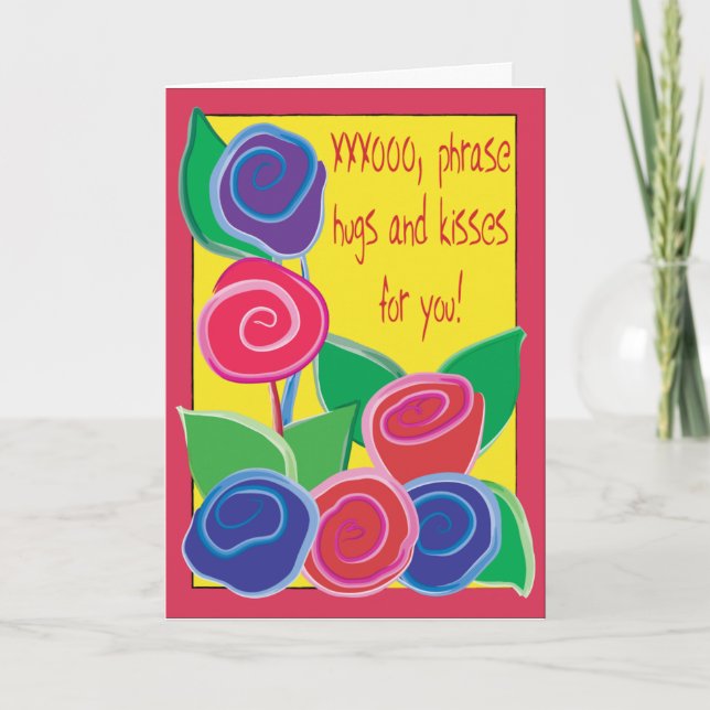 Carte de voeux "Hugs and Kisses" (Devant)