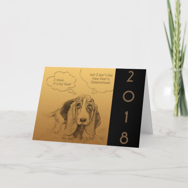 Carte de voeux humoristique Chinois Chien personna (Devant)