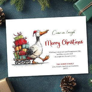 Carte de vœux humoristique et fantaisiste de Noël