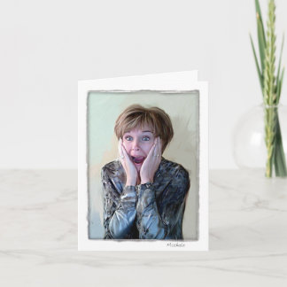 Carte de vœux. Humoristique, pensant à toi.