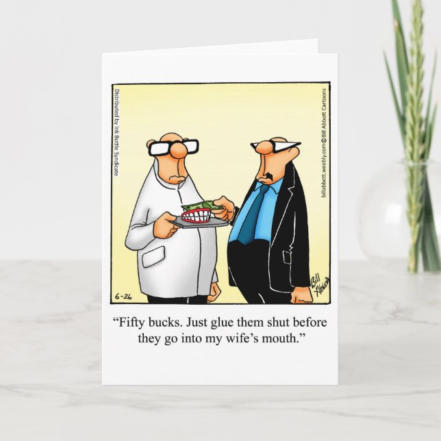 Carte de voeux Humour de mariage "Glue Them Shut" (Devant)