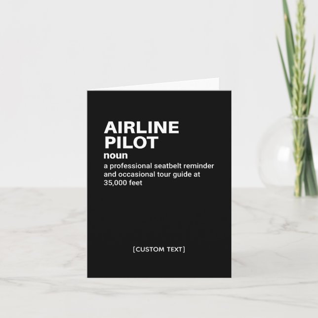 Carte de voeux Humour du pilote de ligne (Devant)