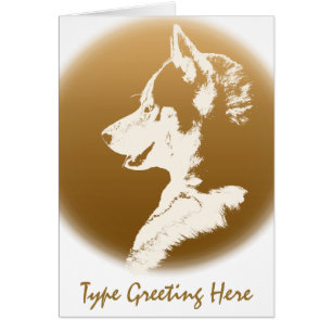 Carte de voeux Husky Card Sibérienne Malamute Husk