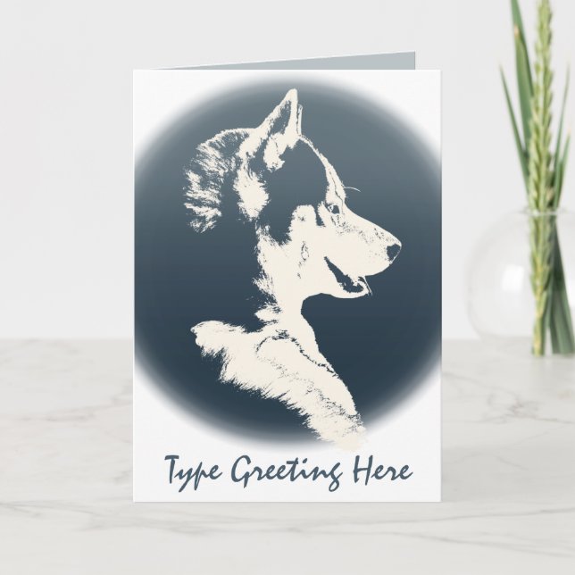 Carte de voeux Husky Card Sibérienne Malamute Husk (Devant)