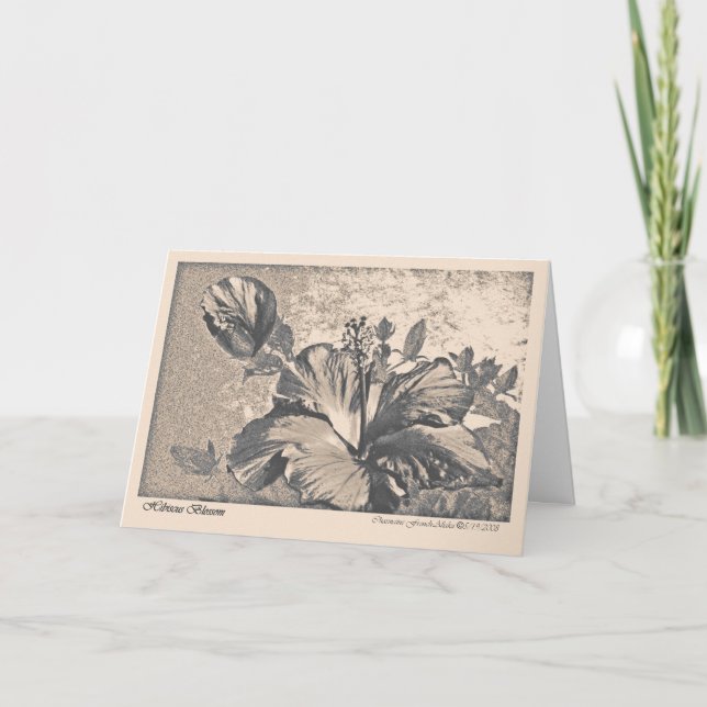 Carte de voeux Hybiscus fleuris (Devant)