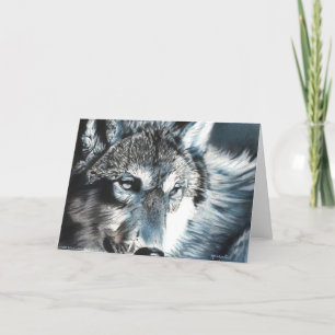Carte de voeux hypnotique de loup par Michaeline