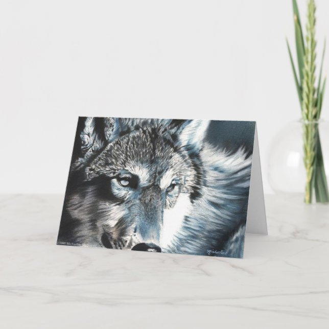 Carte de voeux hypnotique de loup par Michaeline (Devant)