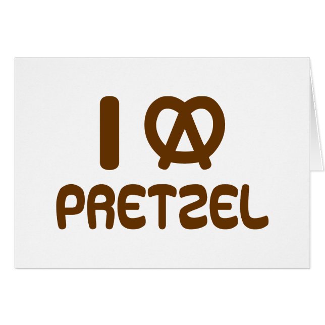 Carte de voeux I Heart Pretzel (Devant horizontal)