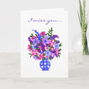 Carte de voeux 'I miss you' - Flower Power
