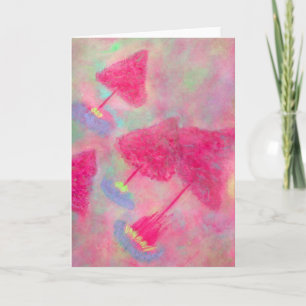 Carte de voeux Imaginaire Arbres roses