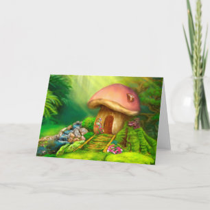 Carte de voeux Imaginaire champignon maison