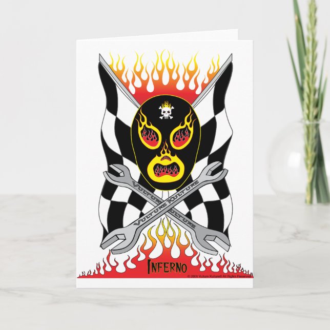 Carte de voeux Inferno Luchador Mexicaine Wrestler (Devant)