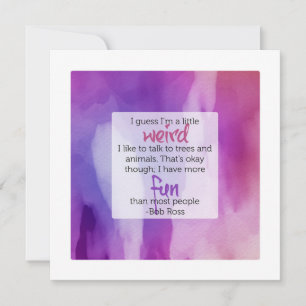 Carte de vœux inspirante avec citation de Bob Ross