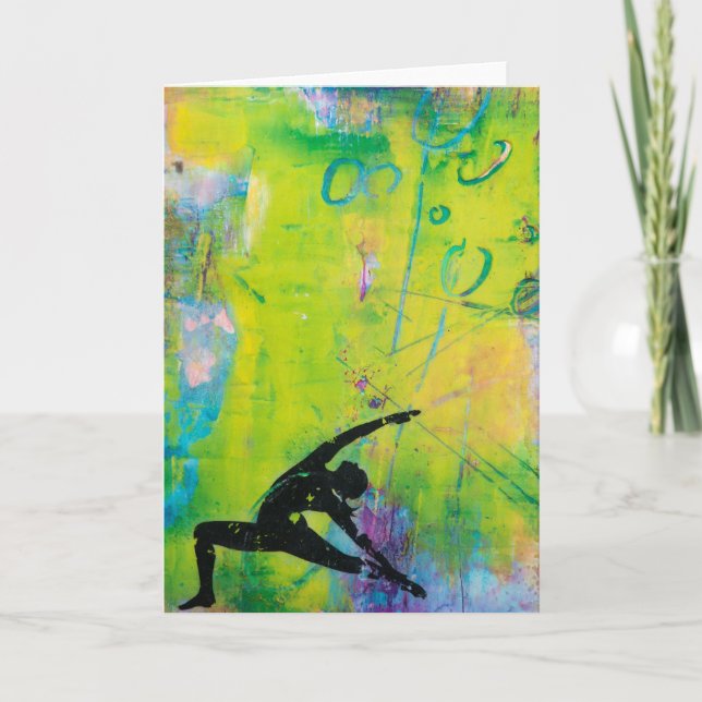 Carte de voeux inverse de fille de yoga de (Devant)