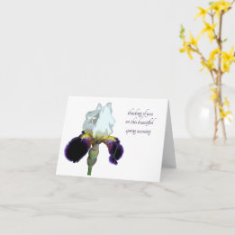 Carte de vœux Iris violet et blanc