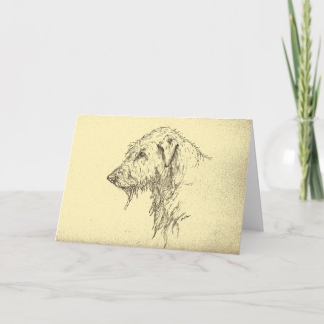 Carte de voeux Irish Wolfhound Portrait (Devant)