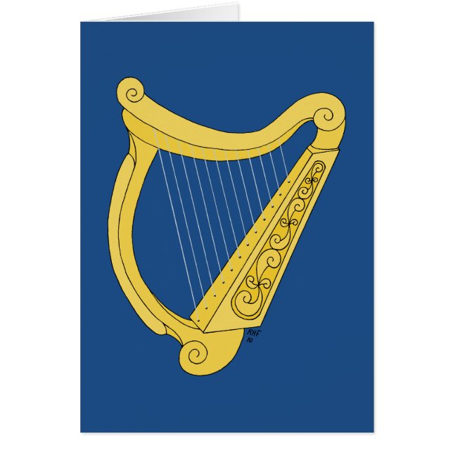 Carte de voeux irlandaise d'harpe (Devant)