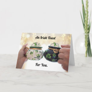 Carte de voeux irlandaise pliée pour toast