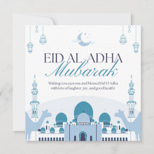 Carte de vœux islamique élégante pour l'Eid ul azh