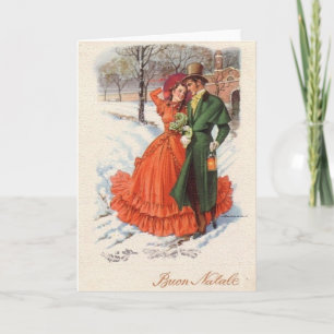 Carte de voeux italienne victorienne de Noël
