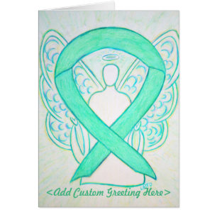 Carte de voeux Jade Green Awareness Ribbon Angel