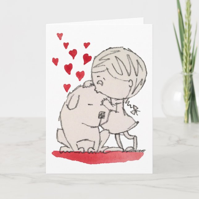 Carte de vœux J'adore mon chien (Devant)