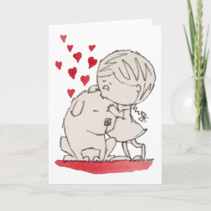 Carte de vœux J'adore mon chien