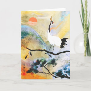 Carte de voeux japonaise de grue