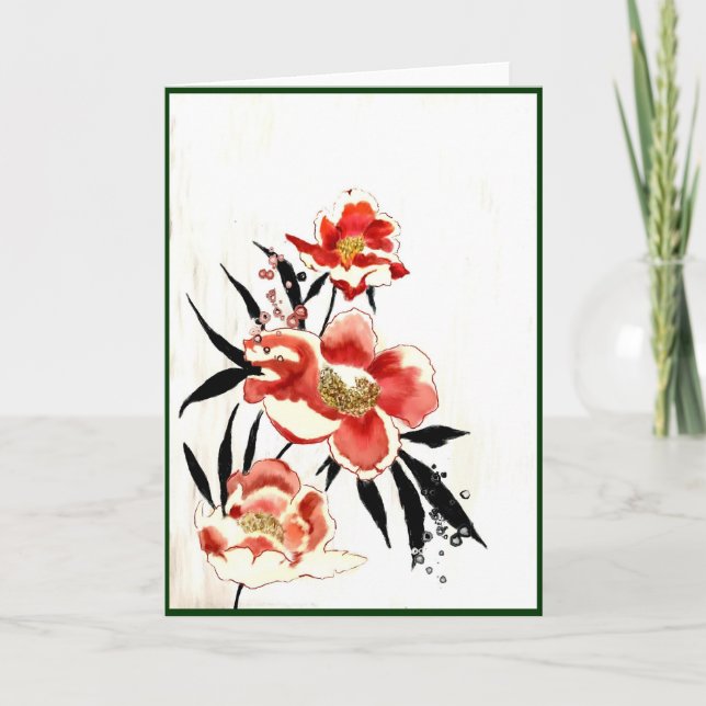 Carte de voeux japonaise Haiku Art (Devant)