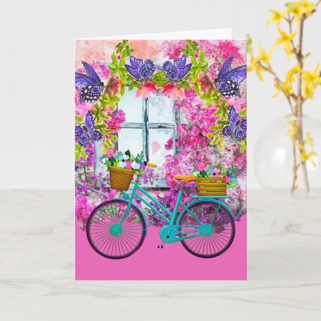 Carte de vœux "Je pense à toi aujourd'hui" (Fleur jaune)