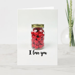 Carte de vœux Je t'aime Pot à cœur