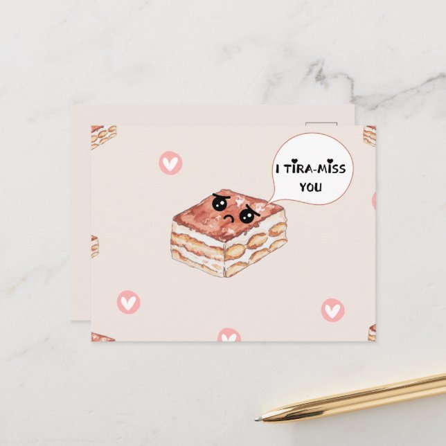 Carte de voeux Je t'aime (TIRA-MISS) (Devant/Arrière en situation)