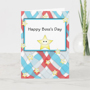 Carte de voeux Joyeuse Boss's Day avec étoiles