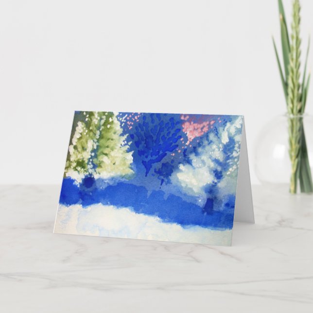 carte de voeux joyeuse d'arbres pour la saison des (Devant)