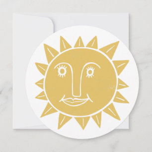 Carte de voeux joyeuse et souriante Sun Face
