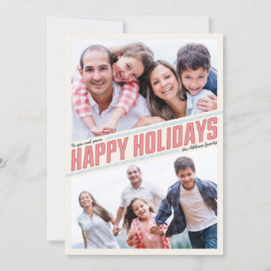 Carte de vœux joyeuses fêtes 2 photos inclinées